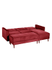58 aufm Kessel FUNKTIONSSOFA mit Hocker Katunia Samtvelours rot