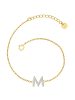 Glanzstücke München Armband Buchstabe M aus Sterling Silber mit Zirkonia in gelbgold