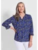 GOLDNER Elegante Printbluse mit Rundhalsausschnitt in royalblau / marine / gemustert