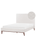 Beliani Doppelbett BAYONNE in Weiß/Braun - (W) 151 x (H) 121 x (L) 212 cm