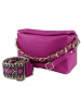 Toscanto Leder Umhängetasche, Citytasche Toscanto Tasche pink, fuchsia ca. 25cm