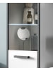 Inn.Furn Hochschrank weiß Hochglanz, grau 40 cm, Badschrank, Türanschlag wechselbar
