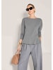 MADELEINE Schlichter Strickpullover mit U-Boot-Ausschnitt in steingrau / melange