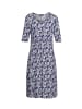 GOLDNER Kurzgröße:  Elastisches Jerseykleid mit Druck in marine / geblümt