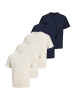 Jack & Jones T-Shirt Organic Relaxed in Creme / dunkelblau
