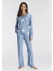 VIVANCE DREAMS Pyjama in hellblau-marine-Sterne