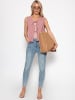 SASSYCLASSY Musselin Top mit Schleifenverschluss in Rosa