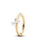 Pandora 14k gelbvergoldete Metalllegierung Ring Perle Zirkonia Größe 54