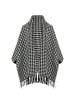 CHANI Damen Poncho in Wollweiss Schwarz