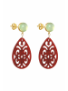 Gemshine Ohrringe Chalcedon und Tropfen in gold coloured