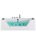 Beliani 5-tlg Whirlpool Badewannen SAMANA in Weiß/Schwarz/Silber