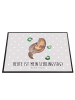 Mr. & Mrs. Panda Schreibtischunterlage Otter Seerose mit Spruch in Grau Pastell