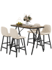 HOMCOM Bartisch-Set-120L x 60B x 91H cm-Beige