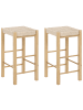 Beliani 2-tlg Barhocker EMBRUN in Braun/Beige