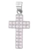 Adeliás Damen Anhänger – Kreuz Kreuzanhänger aus 925 Silber mit Zirkonia in silber