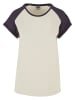 Urban Classics Urban Classics Damen Ladies Contrast Raglan Tee in whitesand/purplenight