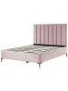 Beliani Doppelbett SEZANNE in Rosa/Schwarz - (W) 170 x (H) 142 x (L) 215 cm
