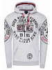 Rusty Neal Streetwear Kapuzen-Pullover mit Prints in Grau