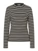 More & More schmales Ringelshirt, gerippt in black/offwhite