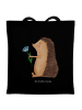Mr. & Mrs. Panda Shopping Tasche Igel Blumen ohne Spruch in Schwarz