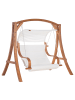 Beliani Gartenschaukel APRILIA in Braun/Beige - (W) 202 x (H) 200 x (L) 120 cm