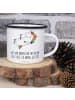 Mr. & Mrs. Panda Kaffeetasse Einhorn Blümchentail mit Spruch in Weiß