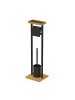 relaxdays WC-Garnitur in Schwarz/ Natur - (B)20 x (H)73,5 x (T)20 cm