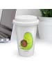 Mr. & Mrs. Panda Travel Mug Avocado Pfeifen ohne Spruch in Weiß