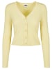 Urban Classics Urban Classics Damen Ladies Short Rib Knit Cardigan in softyellow
