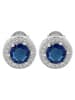 Adeliás Damen Ohrstecker aus 925 Silber mit Zirkonia in blau