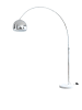 SalesFever Bogenlampe 208 cm höhenverstellbar dimmbar Marmorfuß und Lampenschirm in Chrom