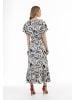 faina Damen Kleid - Zebraprint in Weiss Schwarz