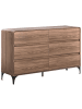Beliani Kommode COWELL in Braun - (W) 140 x (H) 85 x (L) 40 cm