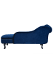 Beliani Chaiselongue NIMES in Blau/Schwarz - (W) 169 x (H) 79 x (L) 61 cm