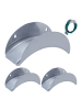 relaxdays 3 x Schlauchhalter in Grau