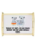Mr. & Mrs. Panda Holztablett Koala Familie mit Spruch in Grau Pastell