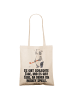 Mr. & Mrs. Panda Shopping Tasche Panda Hockey spielen mit Spruch in Creme