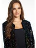 faina Damen Jacke Mit Pailletten in Blau Mehrfarbig