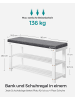 SONGMICS Schuhbank Bambou in Weiß-Grau - (B)90 x (H)48.8 x (T)30.2 cm
