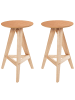 Beliani 2-tlg Hocker AROMA in Braun