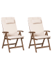 Beliani 2er-Set Gartenstuhl AMANTEA PREMIUM in Braun/Beige