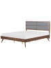 Beliani Doppelbett POISSY in Braun/Grau - (W) 187 x (H) 120 x (L) 202 cm