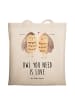Mr. & Mrs. Panda Stoffbeutel Eulen Liebe mit Spruch in Creme
