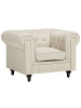 Beliani Sessel CHESTERFIELD in Beige/Braun - (W) 110 x (H) 70 x (L) 75 cm