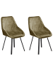 Beliani 2er-Set Esszimmerstuhl TERLTON in Grün/Schwarz