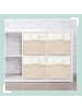 relaxdays 4 x Aufbewahrungskorb in Beige/ Weiß - (B)33 x (H)33 x (T)33 cm