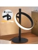 ZMH Tischleuchte LED in schwarz 3000K Warmweiß Ringe Design 6W Schlafzimmerlampe