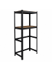 relaxdays Waschmaschinenregal in Schwarz/ Braun - (B)70 x (H)150 x (T)40 cm