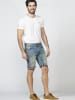 KOROSHI DENIM SHORTS CUTS REGULAR FIT in blau