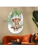 OnlyWow Ovales Wandbild Hellbraun
